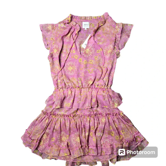 Misa Lilian Ruffled Chiffon Mini Dress - Picture 2 of 8